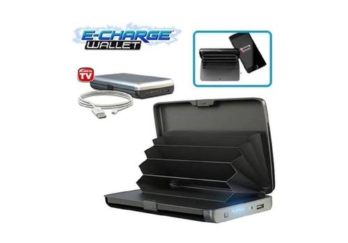 PORTEFEUILLE ALUMINIUM AVEC CHARGEUR | CHARGEUR - POWER BANK 2000 MAH |2 EN 1 | ORGANISATEUR DE CARTES ET CHARGEUR TELEPHONE au meilleur prix au Maroc