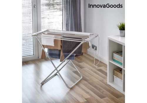 Étendoir à Linge Électrique Pliable InnovaGoods 100W Gris (6 Barres) au meilleur prix au Maroc
