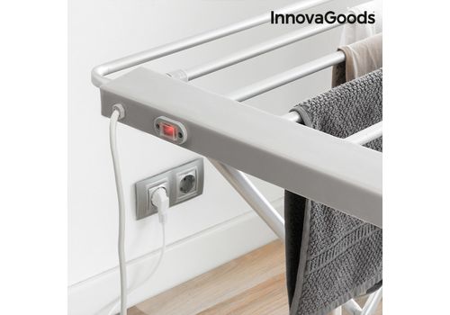 Étendoir à Linge Électrique Pliable InnovaGoods 100W Gris (6 Barres) au meilleur prix au Maroc