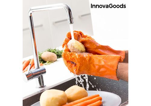Gants Nettoyants Éplucheurs de Fruits et Légumes InnovaGoods au meilleur prix au Maroc