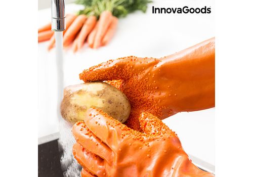 Gants Nettoyants Éplucheurs de Fruits et Légumes InnovaGoods au meilleur prix au Maroc