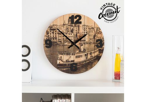 Horloge Murale Villes Vintage Coconut au meilleur prix au Maroc