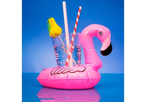 Support Gonflable pour Canettes de Boisson Flamant Rose Wagon Trend au meilleur prix au Maroc