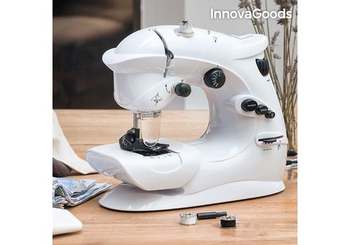 Machine à Coudre Compacte InnovaGoods 6 V 1000 mA Blanche au meilleur prix au Maroc