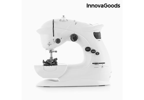 Machine à Coudre Compacte InnovaGoods 6 V 1000 mA Blanche au meilleur prix au Maroc