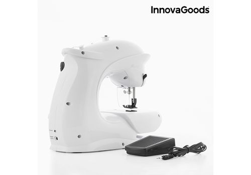 Machine à Coudre Compacte InnovaGoods 6 V 1000 mA Blanche au meilleur prix au Maroc