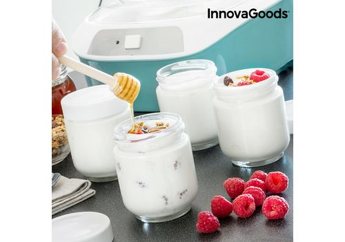 Machine à Yaourt Vintage avec 6 Pots InnovaGoods 1 L 20W Blanc Turquoise au meilleur prix au Maroc