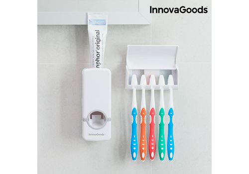Distributeur de Dentifrice avec Porte Brosse à Dents InnovaGoods au meilleur prix au Maroc