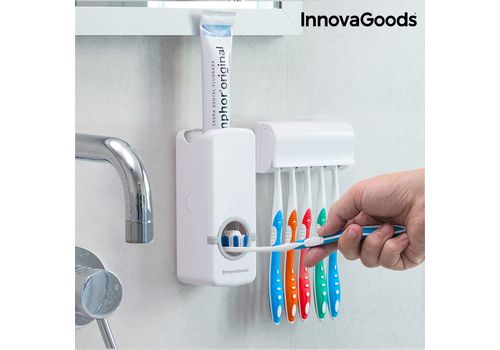 Distributeur de Dentifrice avec Porte Brosse à Dents InnovaGoods au meilleur prix au Maroc