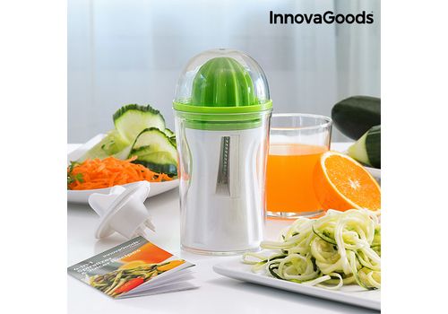 Coupe-Légumes et Presse-Agrumes 4 en 1 avec Livre de Recette InnovaGoods au meilleur prix au Maroc