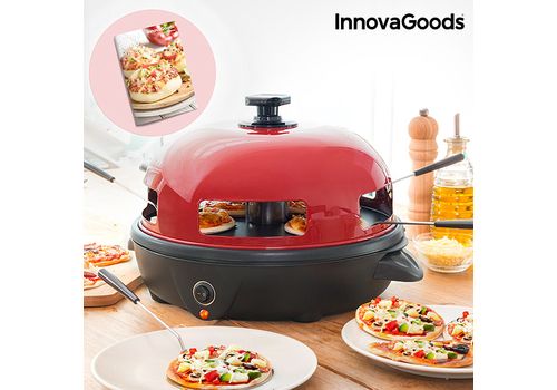 Four pour Mini Pizzas avec Livre de Recettes Presto ! InnovaGoods 700W Rouge Noir au meilleur prix au Maroc
