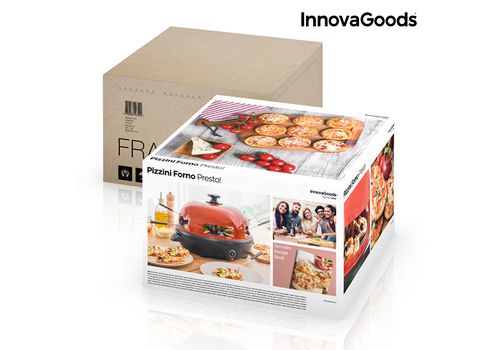 Four pour Mini Pizzas avec Livre de Recettes Presto ! InnovaGoods 700W Rouge Noir au meilleur prix au Maroc