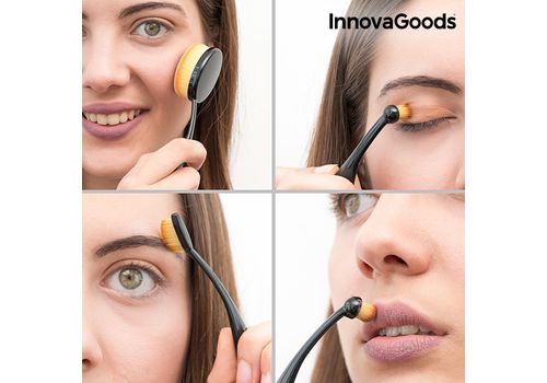 Ensemble de Brosses de Maquillage Professionnel Ovales InnovaGoods (11 Pièces) au meilleur prix au Maroc