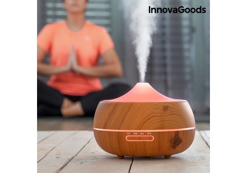 Humidificateur Diffuseur d'Arômes LED Wooden-Effect InnovaGoods au meilleur prix au Maroc