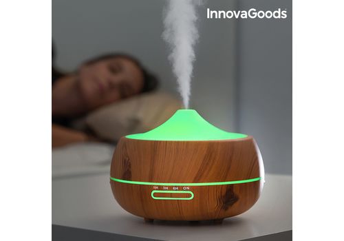 Humidificateur Diffuseur d'Arômes LED Wooden-Effect InnovaGoods au meilleur prix au Maroc