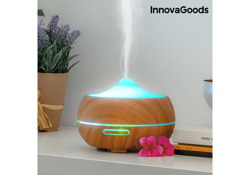 Humidificateur Diffuseur d'Arômes LED Wooden-Effect InnovaGoods au meilleur prix au Maroc
