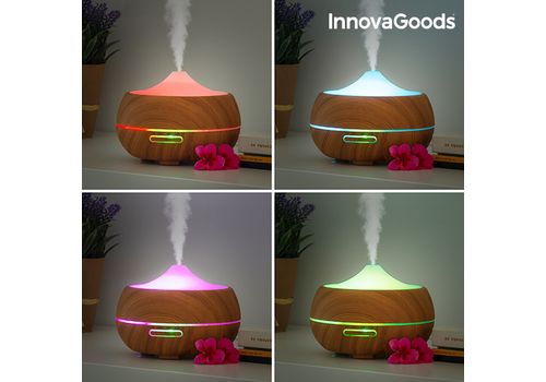 Humidificateur Diffuseur d'Arômes LED Wooden-Effect InnovaGoods au meilleur prix au Maroc