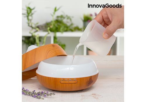 Humidificateur Diffuseur d'Arômes LED Wooden-Effect InnovaGoods au meilleur prix au Maroc