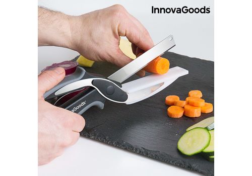 Couteau-Ciseau avec Mini Planche à Découper Intégrée InnovaGoods au meilleur prix au Maroc