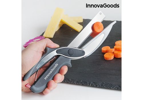 Couteau-Ciseau avec Mini Planche à Découper Intégrée InnovaGoods au meilleur prix au Maroc