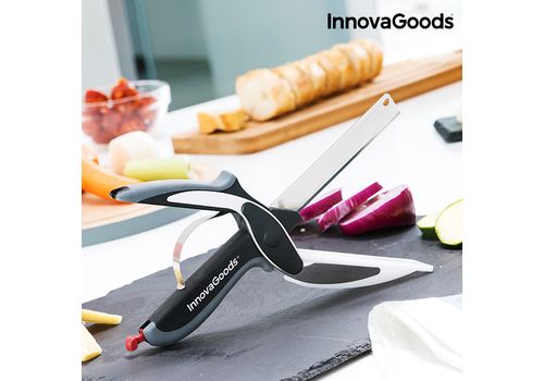 Couteau-Ciseau avec Mini Planche à Découper Intégrée InnovaGoods au meilleur prix au Maroc