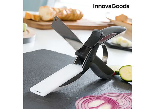 Couteau-Ciseau avec Mini Planche à Découper Intégrée InnovaGoods au meilleur prix au Maroc
