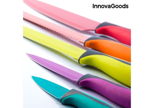 Ensemble de Couteaux en Céramique et Ciseaux Swiss·Q Fashion InnovaGoods (6 Pièces) au meilleur prix au Maroc