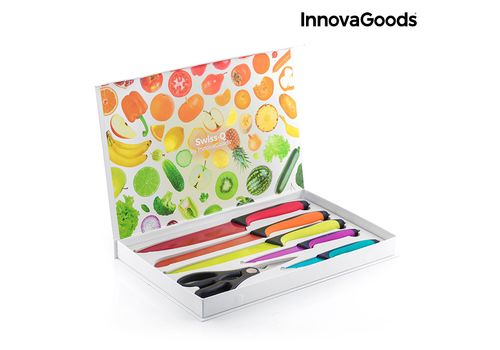 Ensemble de Couteaux en Céramique et Ciseaux Swiss·Q Fashion InnovaGoods (6 Pièces) au meilleur prix au Maroc