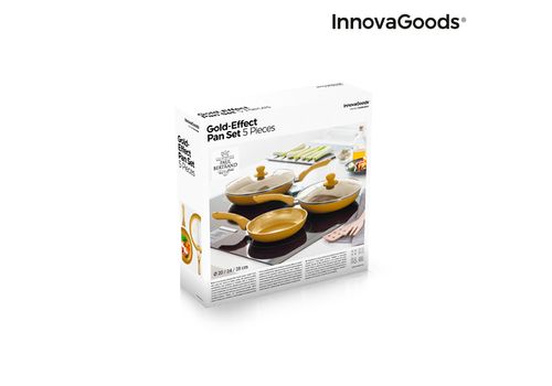 Ensemble de Poêles Gold-Effect InnovaGoods (5 Pièces) au meilleur prix au Maroc