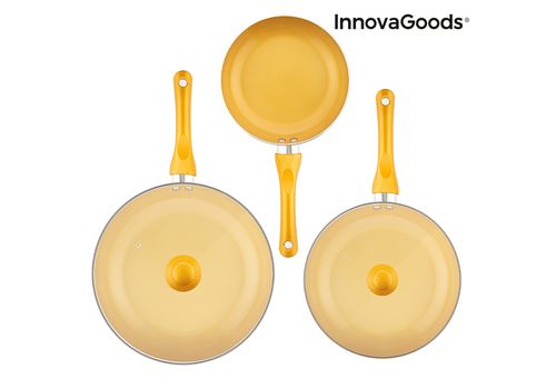 Ensemble de Poêles Gold-Effect InnovaGoods (5 Pièces) au meilleur prix au Maroc