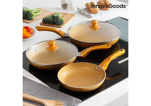 Ensemble de Poêles Gold-Effect InnovaGoods (5 Pièces) au meilleur prix au Maroc