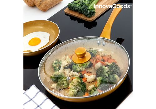 Ensemble de Poêles Gold-Effect InnovaGoods (5 Pièces) au meilleur prix au Maroc