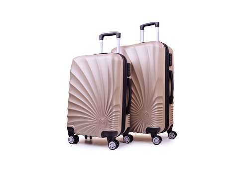 Set 2 Valises Coquillage Roue Double Cabine et Moyenne  - Doré au meilleur prix au Maroc