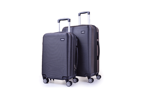 Set 2 Valises Transcend Roue Double Cabine et Moyenne  - Noire au meilleur prix au Maroc