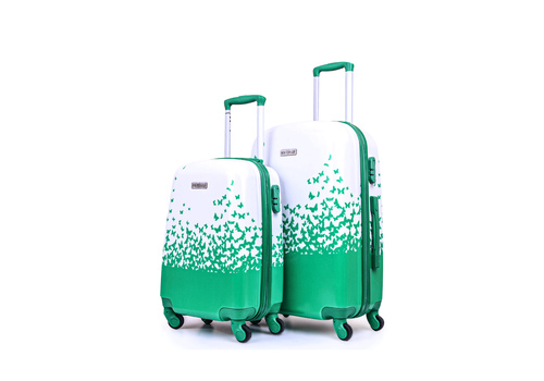 Set 2 Valises POLYCARBONATE Roue Double Cabine et Moyenne - Vert au meilleur prix au Maroc