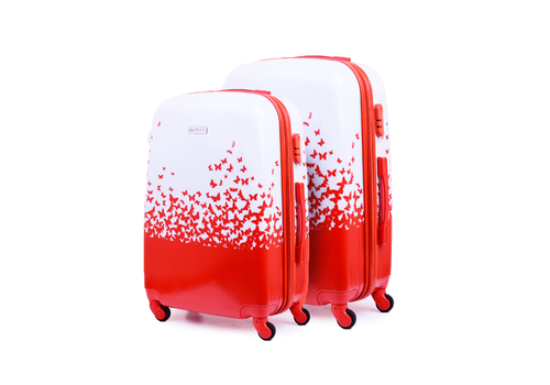 Set 2 Valises POLYCARBONATE Roue Double Moyenne et Grande - Rouge au meilleur prix au Maroc