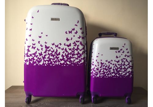 Set 2 Valises POLYCARBONATE Roue Double Cabine et Grande - Mauve au meilleur prix au Maroc