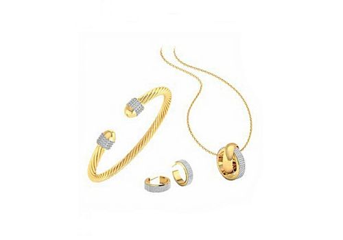 Fierro Parure 3 pièces Argentia 18K plaqué or de Fierro - Doré au meilleur prix au Maroc