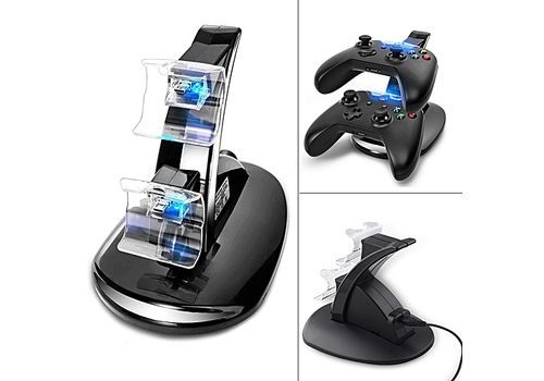 STATION DE CHARGE LED NOIR POUR MANETTE XBOX ONE S au meilleur prix au Maroc
