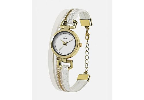 Hippie Chic Montre "Bracelet" Cady Hippie Chic - Blanche et Doré au meilleur prix au Maroc