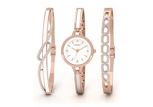 Fierro Coffret Montre et Bracelets assortis de Fierro - Doré rose au meilleur prix au Maroc