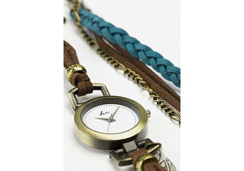 Hippie Chic Set Montre Sapphire + Bracelet assorti Hippie Chic - Marron et Turquoise au meilleur prix au Maroc