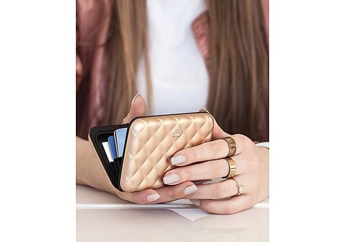 OGON Designs Porte-cartes Bouton matelassé Ögon Designs - Doré au meilleur prix au Maroc