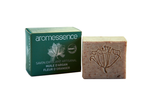 SAVON EXFOLIANT ARTISANAL HUILE D’ARGAN – FLEUR D’ORANGER au meilleur prix au Maroc