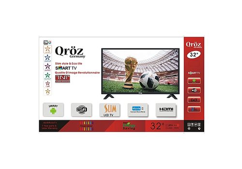 QROZ SMART 32"  HDTV WIFI TNT INTEGRE NOIR au meilleur prix au Maroc