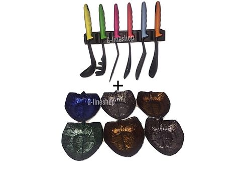 Pack Ensemble de 6 Raviers En Verre+Penderie de Cuisine 6 Pièces Avec Support Mural au meilleur prix au Maroc