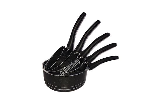 Service  Cassrole 5 PCS En Granit 12/14/16/18/20CM Noire au meilleur prix au Maroc
