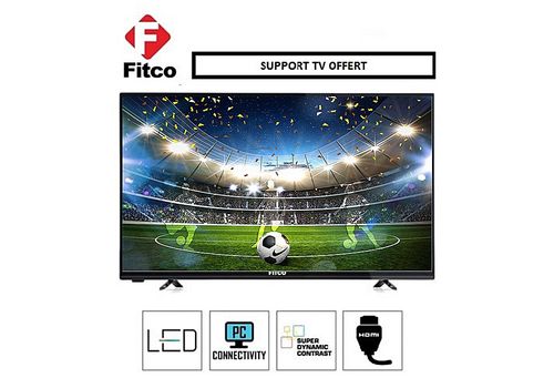 FITCO 24" HD TV 24DN3 SUPPORT TV OFFERT NOIR au meilleur prix au Maroc