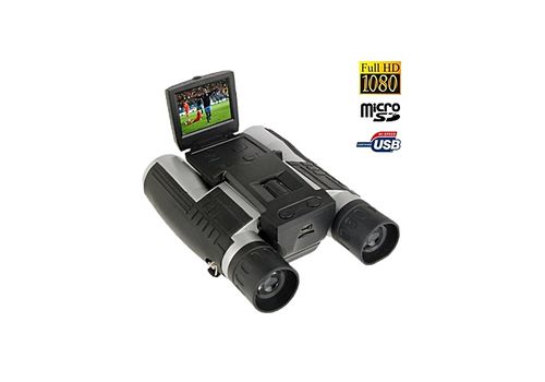 Jumelles caméra espion Full HD 1080p Zoom 12X32 ecran LCD noir au meilleur prix au Maroc