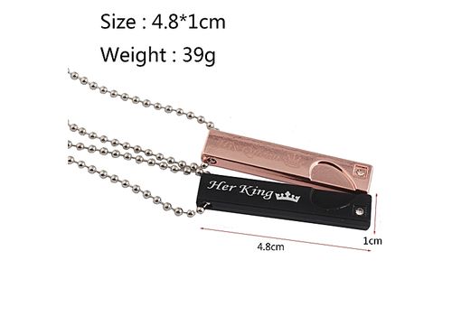 2 Acier inoxydable Couple Cœur king and queen au meilleur prix au Maroc